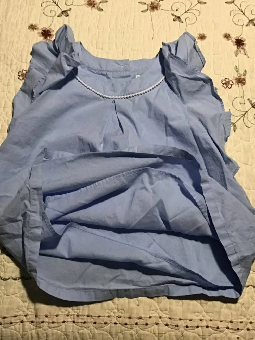 Janie and Jack Girl's Size 10 Light Blue Short Flutter Sleeves Top--Fully Lined